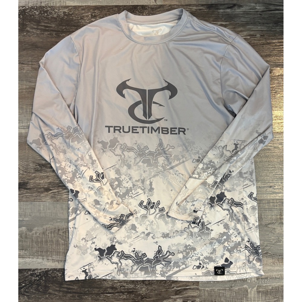 TrueTimber Mens Viper Urban Camo Long Sleeve Performance Shirt Gray Medium